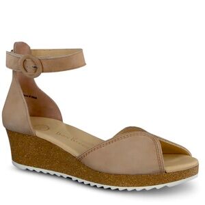 Paul Green Venice wedge sandal ankle strap size 8.5 Dakar suede tan